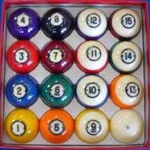 Golyókészlet Pool Brunswick 57,2 mm, normál méretű Golyókészlet Pool Brunswick 57,2 mm, normál méretű