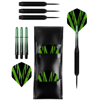 Darts szett steel XQ Max Black Coated, 23g, brass