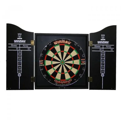 Profi Darts szett, tábla, kabinet, 2 szett nyíl - mahagóni