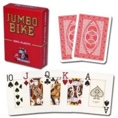 MODIANO póker kártya, JUMBO BIKE TROPHY, jumbo index, 100% plasztik, piros